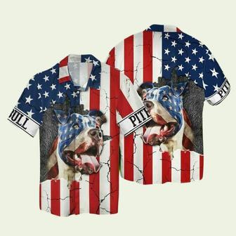 Of July Independence Day American Pitbull Hawaiian Shirt | Newhawaiianshirts DE