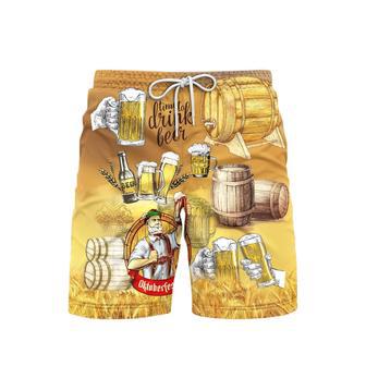 Oktoberfest Time To Drink Beer Yellow Beach Shorts For Men | Newhawaiianshirts CA