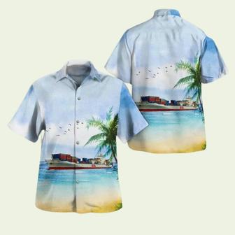 Oocl Container Ship Button Up Hawaiian Shirt | Newhawaiianshirts DE