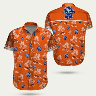 Pabst Blue Ribbon Coconut Treeshawaiian Shirt | Newhawaiianshirts CA