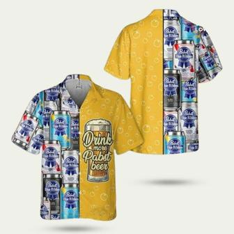 Pabst Blue Ribbon Yellow Pattern Hawaiian Shirt | Newhawaiianshirts