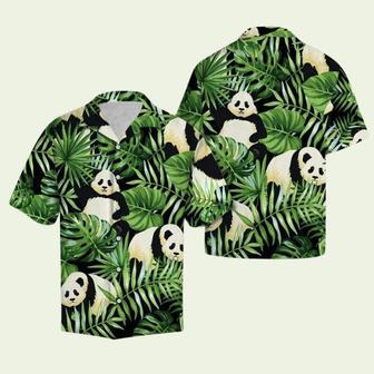 Panda Green Tropical Leaves Hawaiian Shirt | Newhawaiianshirts CA