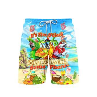 Parrot It's 5 O'Clock Somewhere Margaritaville Tropical Beach Shorts For Men | Newhawaiianshirts AU