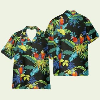 Parrot Tropical Green Leaves Pattern Hawaiian Shirt | Newhawaiianshirts