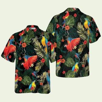 Parrots Dark Tropical Pattern Hawaiian Shirt | Newhawaiianshirts AU