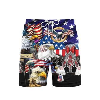 Patriotic Eagle Beach Shorts For Men | Newhawaiianshirts DE