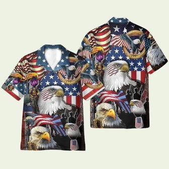 Patriotic Eagle July Idependence Day Hawaiian Shirt | Newhawaiianshirts CA