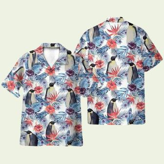 Penguin Tropical Leaves Pattern Hawaiian Shirt | Newhawaiianshirts DE