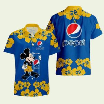 Pepsi Mickey Mouse Hibicus Flower Gift Hawaiian Shirt | Newhawaiianshirts AU