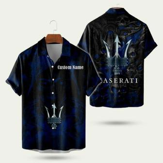 Personalized Maserati Grim Reaper Skull Hawaiian Shirt | Newhawaiianshirts