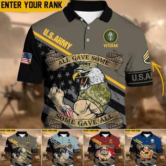 Personalized Premium Multiple US Military Services Veteran Polo Shirt - Monsterry DE