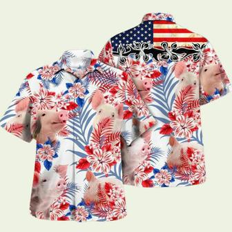 Pig Lovers American Flag Hawaiian Shirt | Newhawaiianshirts DE