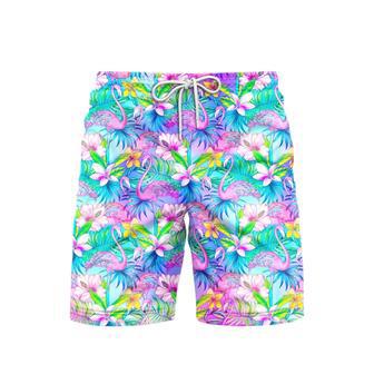 Pink Flamingo Tropical Beach Shorts For Men | Newhawaiianshirts UK