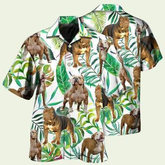 Pitbull And Tropical Leaf Hawaiian Shirt | Newhawaiianshirts CA