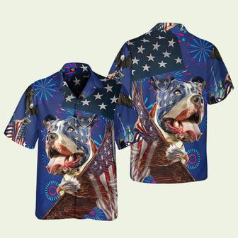 Pitbull Dog Eagle America Independence Day Hawaiian Shirt | Newhawaiianshirts DE