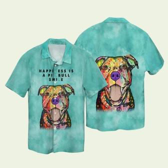 Pitbull Happiness Ness Is A Pitbull Smile Hawaiian Shirt | Newhawaiianshirts UK