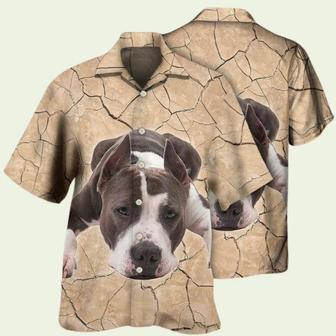 Pitbull On The Ground Hawaiian Shirt | Newhawaiianshirts CA