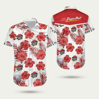 Pizza Hut Hibiscus Pattern Hawaiian Shirt | Newhawaiianshirts AU