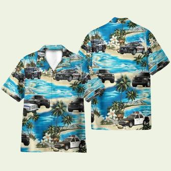 Police Cars On The Beach Tropical Hawaiian Shirt | Newhawaiianshirts AU