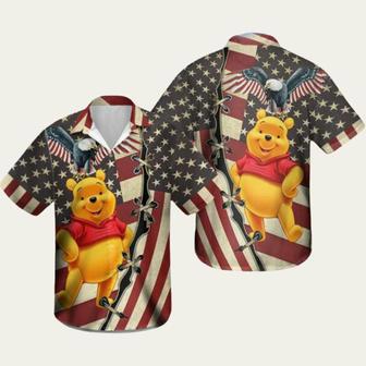 Pooh Bear July Us Flag Patriot Day Winnie The Pooh Hawaii Shirt Shirt | Newhawaiianshirts DE