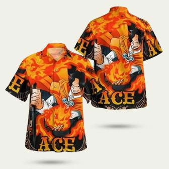 Portgas D Ace On The Flame One Piece Hawaiian Shirt | Newhawaiianshirts