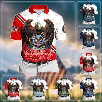 Premium Eagle US Veteran Polo Shirt With Pocket - Monsterry UK