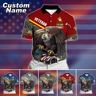 Premium Personalised U.S Multiple Service Veteran Polo Shirt - Monsterry AU