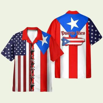 Puerto Rico Flag Mens Hawaiian Shirt | Newhawaiianshirts UK