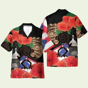 Puerto Rico Sol Taino With Maga Flower Hawaiian Shirt | Newhawaiianshirts AU