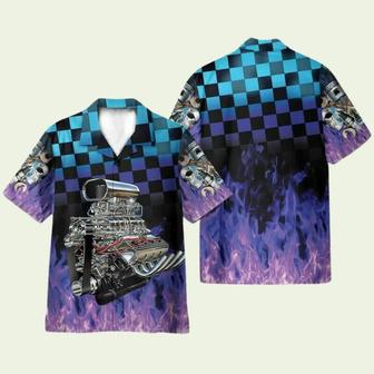 Purple Hot Rod Fire Engine Hawaiian Shirt | Newhawaiianshirts UK