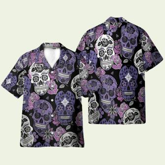 Purple Sugar Skulls Hawaiian Shirt | Newhawaiianshirts CA