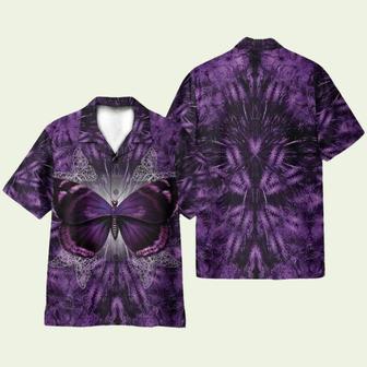 Purrple Butterfly Hawaiian Shirt | Newhawaiianshirts DE