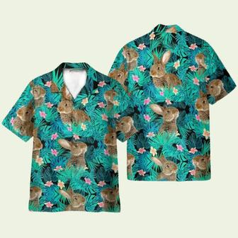 Rabbit In Tropical Green Leaves Hawaiian Shirt | Newhawaiianshirts