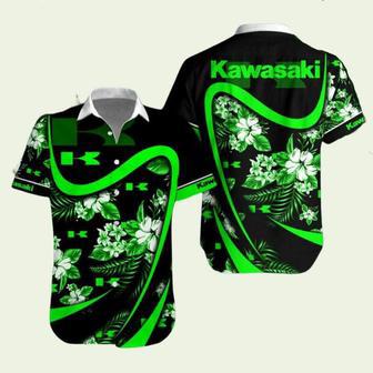 Racing Car Kawasaki Logo Combo Hawaiian Shirt | Newhawaiianshirts DE