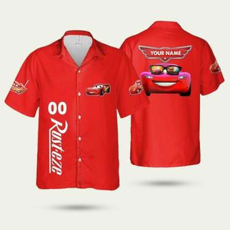 Red Lightning Racing Car Hawaiian Shirt | Newhawaiianshirts CA