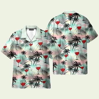 Red Wine Coconut Tree Pattern Hawaiian Shirt | Newhawaiianshirts DE