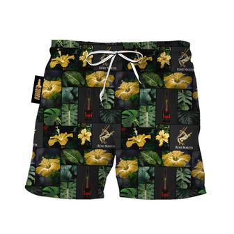 Remy Martin Tropical Hibiscus Flower Swim Trunks | Newhawaiianshirts AU