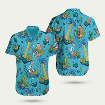 Rick And Morty Blue Beach Vacation Hawaiian Shirt | Newhawaiianshirts