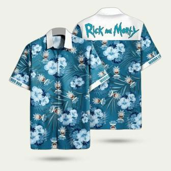 Rick And Morty Hibiscus Flowers Pattern Summer Hawaiian Shirt | Newhawaiianshirts