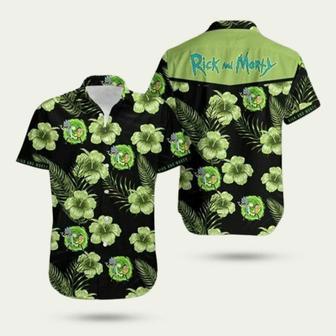 Rick And Morty Hibiscus Pattern Hawaiian Shirt | Newhawaiianshirts AU