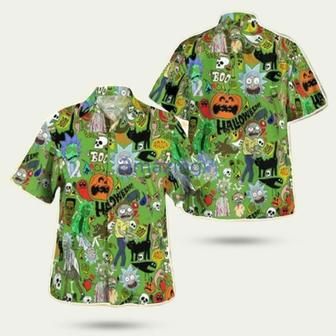 Rick And Morty Pattern Halloween Hawaiian Shirt | Newhawaiianshirts