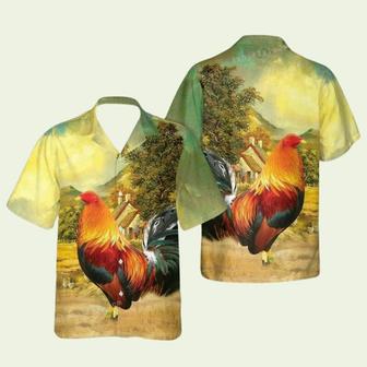 Rooster In Field Aloha Hawaiian Shirt | Newhawaiianshirts DE