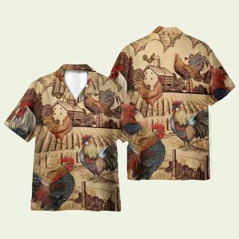 Rooster Vintage Aop Hawaiian Shirt | Newhawaiianshirts DE