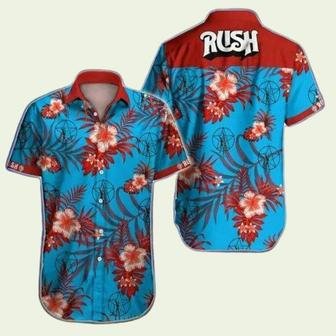 Rush Rock Band Floral Aloha Hawaiian Shirt | Newhawaiianshirts CA