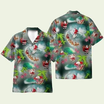 Santa Beach Christmas Funny Hawaiian Shirt | Newhawaiianshirts DE