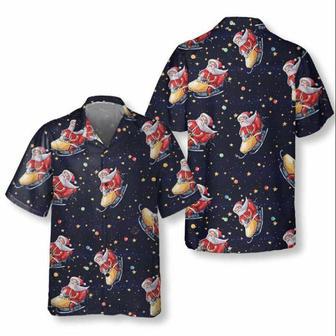 Santa Claus Riding Snowmobile Christmas Hawaiian Shirt | Newhawaiianshirts DE