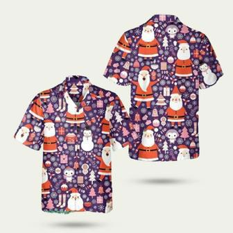 Santa Claus Snowman Christmas Hawaiian Shirt | Newhawaiianshirts DE