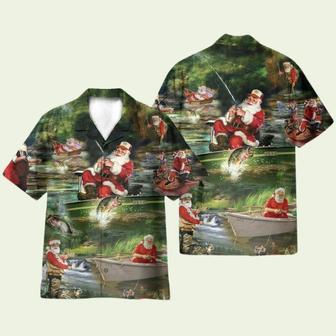 Santa Fishing Hawaiian Shirt | Newhawaiianshirts DE