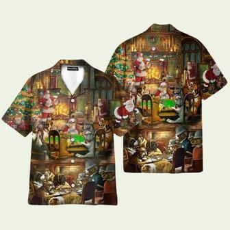 Santa Playing Poker Christmas Gift For Adults Hawaiian Shirt | Newhawaiianshirts DE