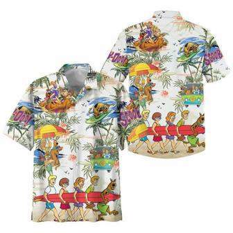 Scooby Doo Characters Go Surfing On The Beach Hawaiian Shirt | Newhawaiianshirts DE